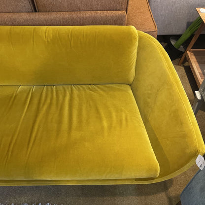 Golden Velvet Curved Loveseat U LOVESEATS