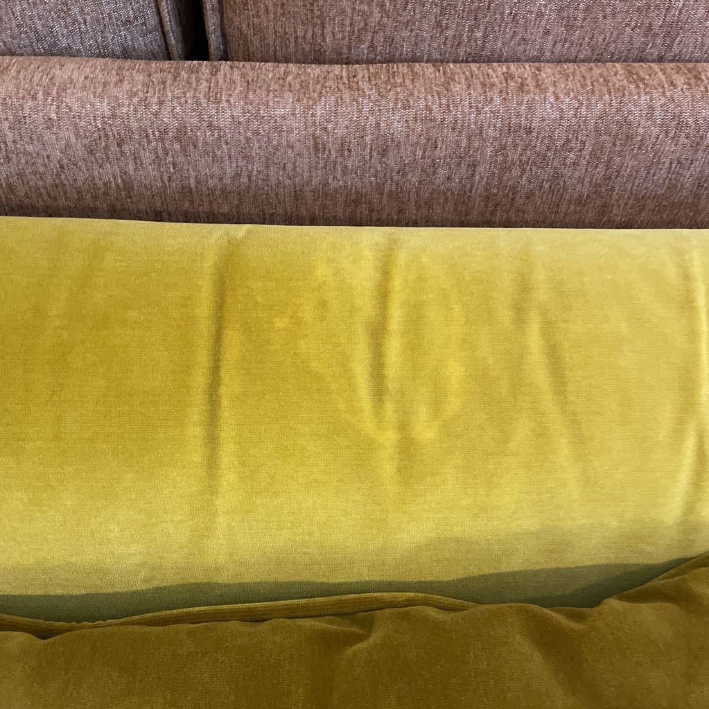 Golden Velvet Curved Loveseat U LOVESEATS