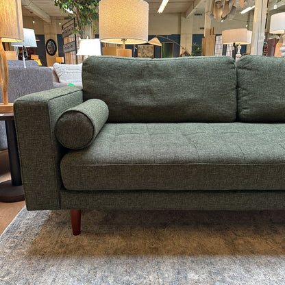 Green Tweed MC Style Bolster Sofa