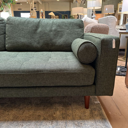 Green Tweed MC Style Bolster Sofa