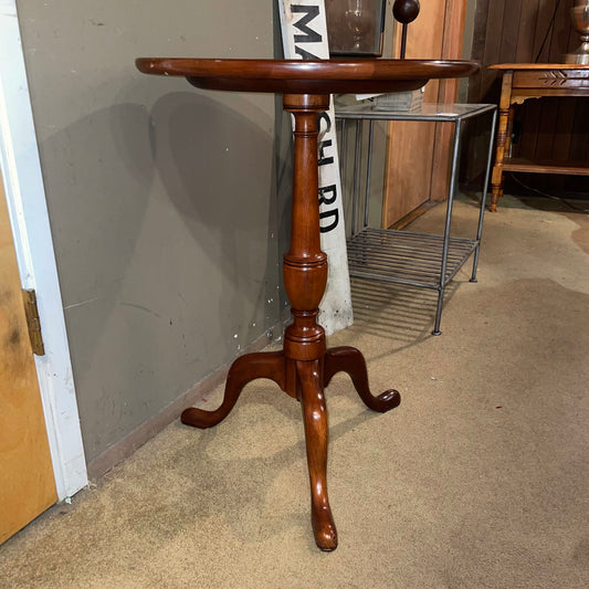 Henkel - Harris Black Cherry Footed Round End Table C SIDE TABLES