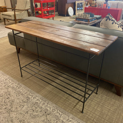 Rustic Iron & Wood Console Table