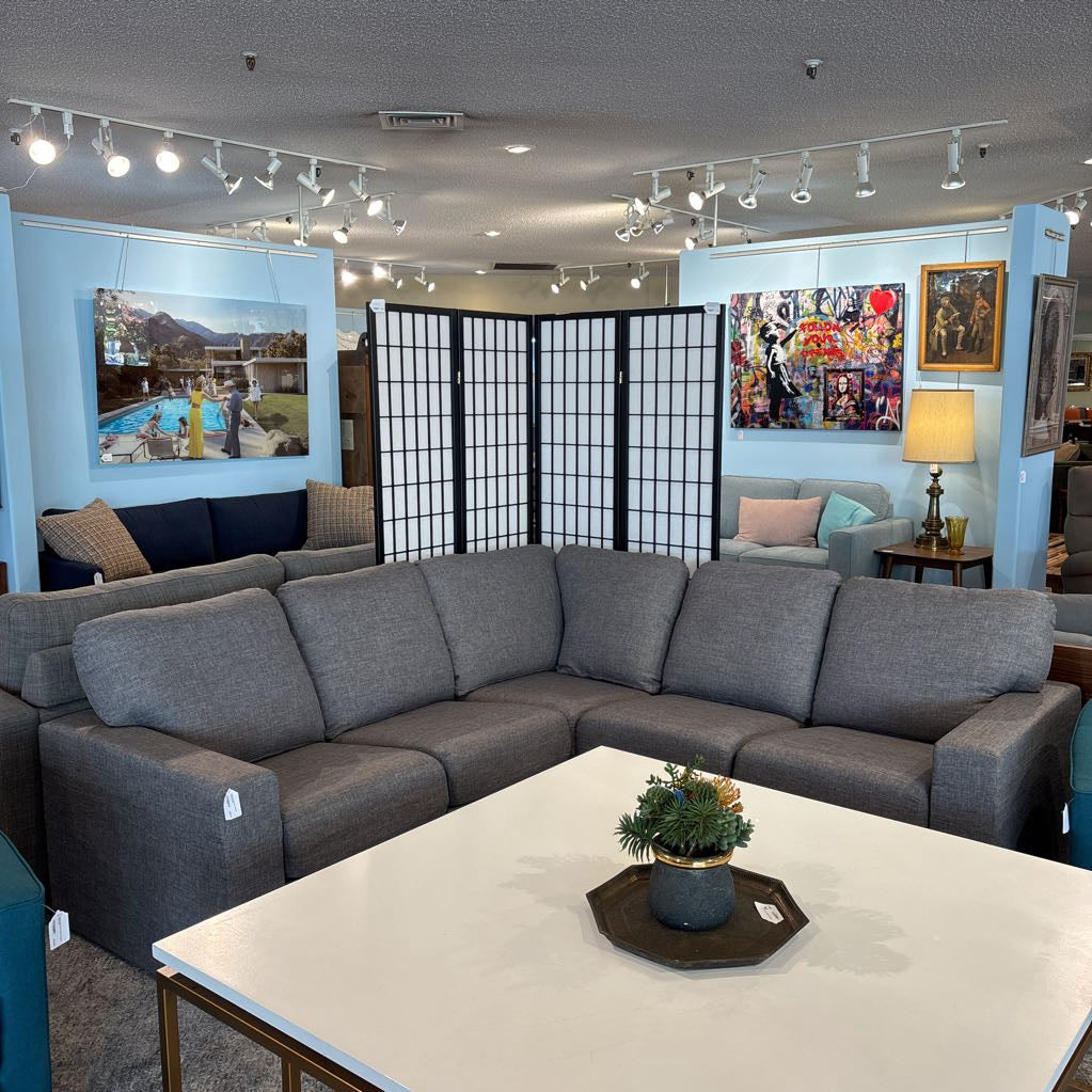 Home Reserve Grey Storage Sectional U SECTIONALS CORNER