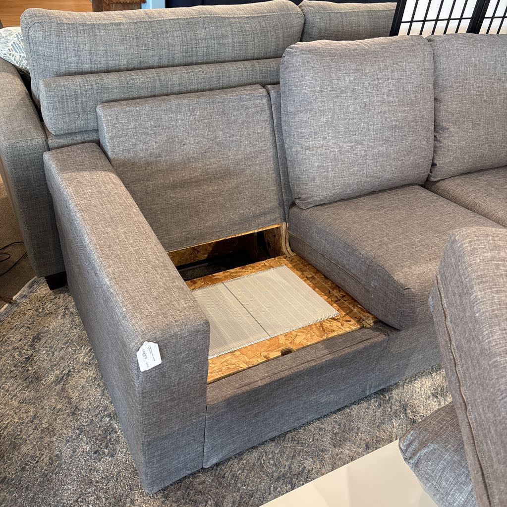 Home Reserve Grey Storage Sectional U SECTIONALS CORNER