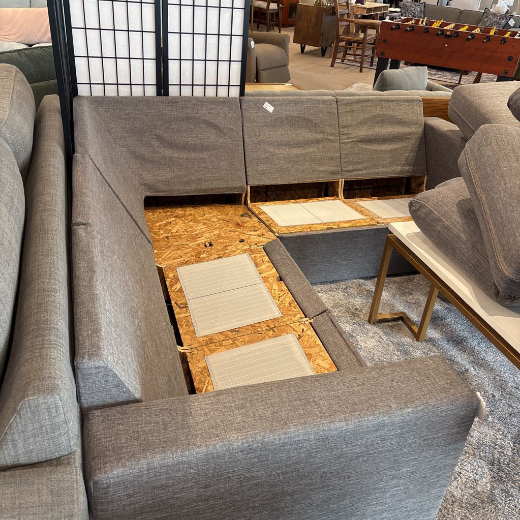 Home Reserve Grey Storage Sectional U SECTIONALS CORNER