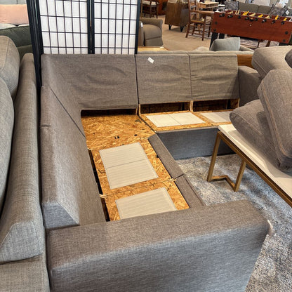 Home Reserve Grey Storage Sectional U SECTIONALS CORNER