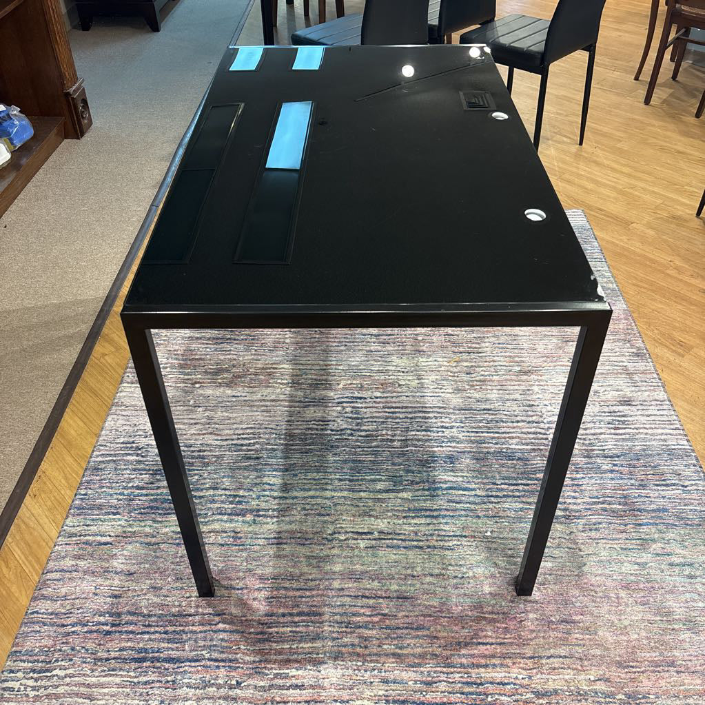Black Metal & Glass Dining Table C DINING TABLES