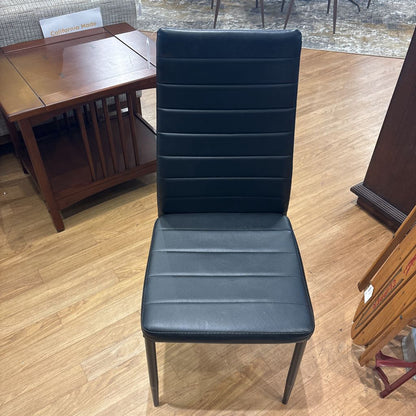 Set of 4 Black Leather Dining Chairs C DINING CHAIRS