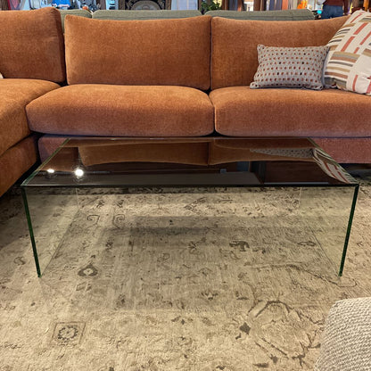 DWR Modern Black Glass Coffee Table