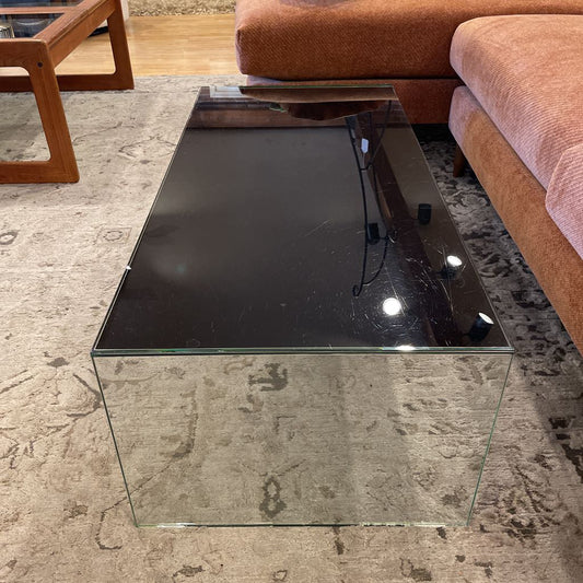 DWR Modern Black Glass Coffee Table C COFFEE TABLES