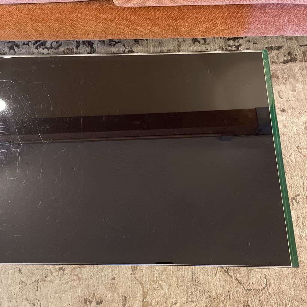 DWR Modern Black Glass Coffee Table