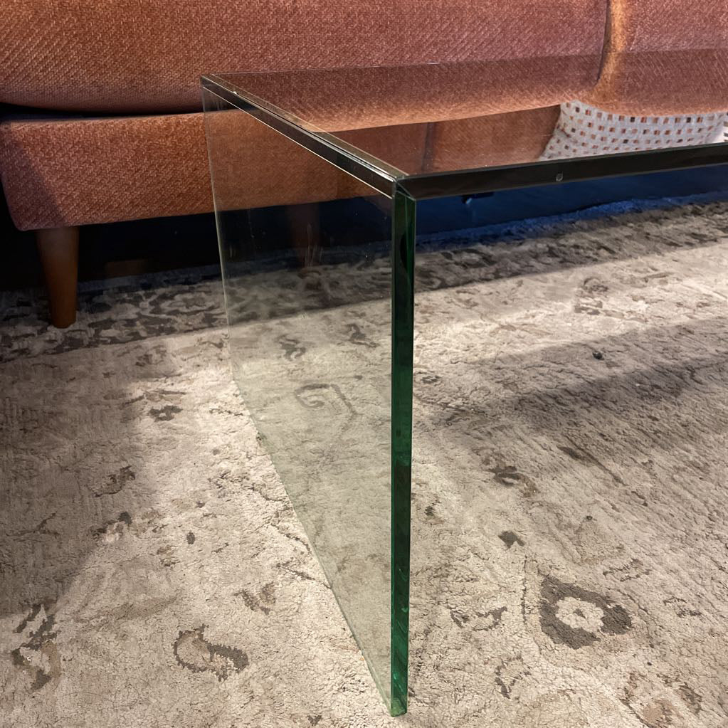 DWR Modern Black Glass Coffee Table
