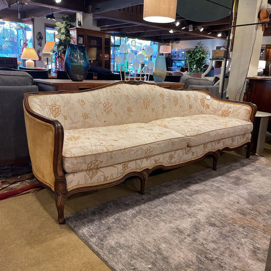 Carved Wood VIctoria Style Sofa w/ Gold Floral Patterns U SOFAS