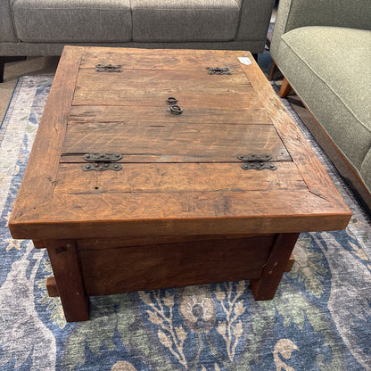 Rustic Wood Coffee Table Trunk