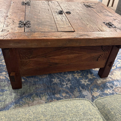Rustic Wood Coffee Table Trunk