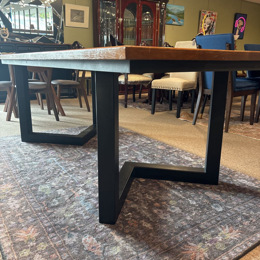 Solid Wood Industrial Dining Table