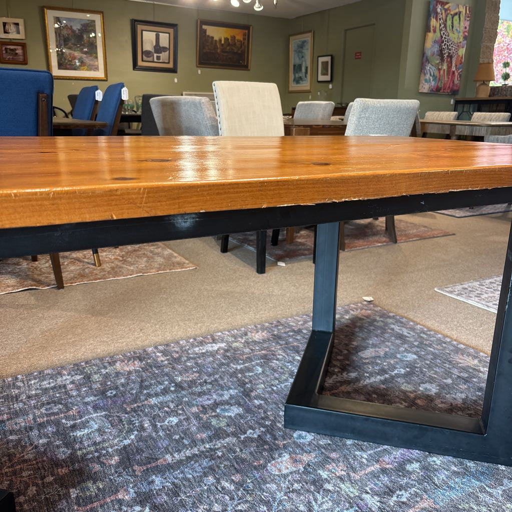 Solid Wood Industrial Dining Table