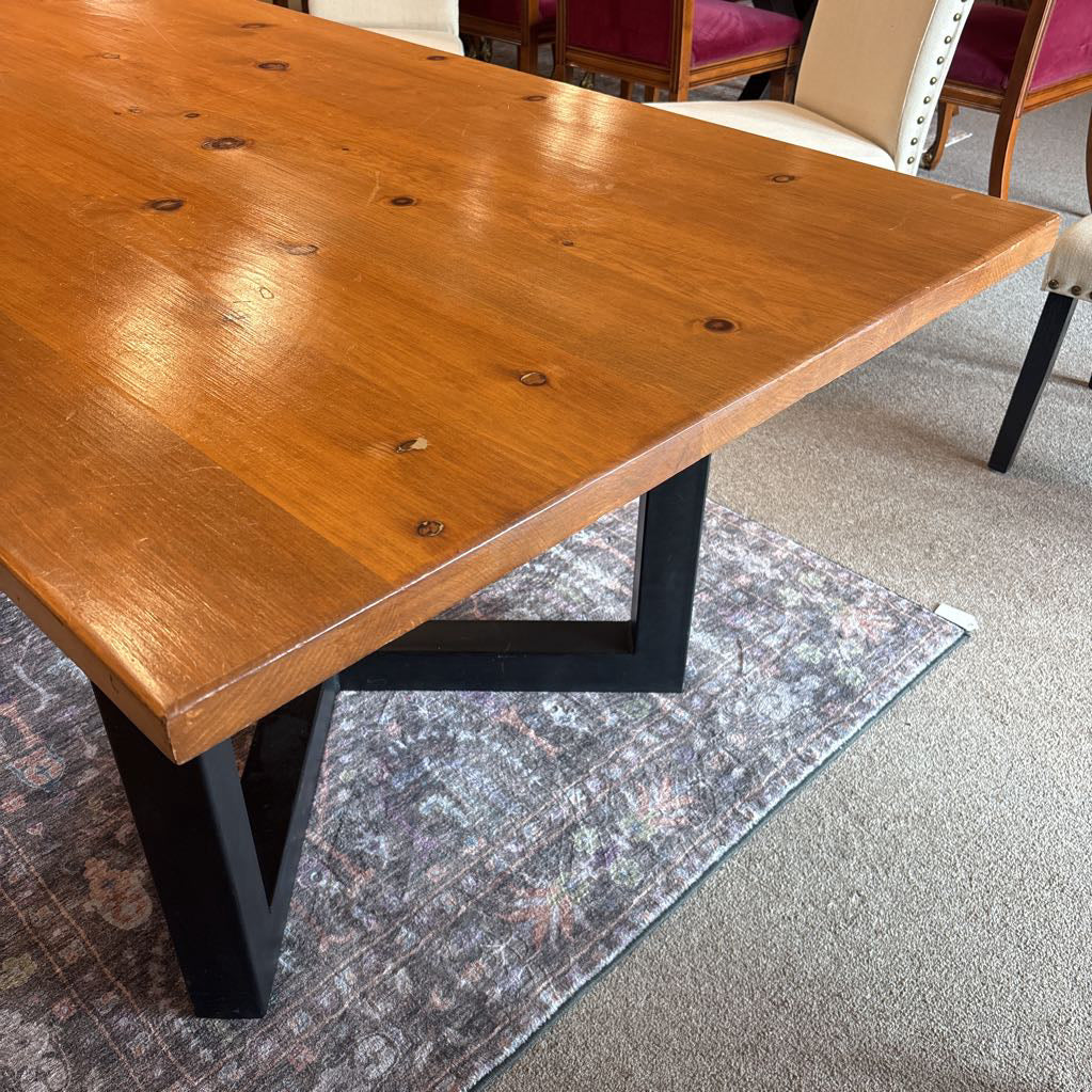 Solid Wood Industrial Dining Table