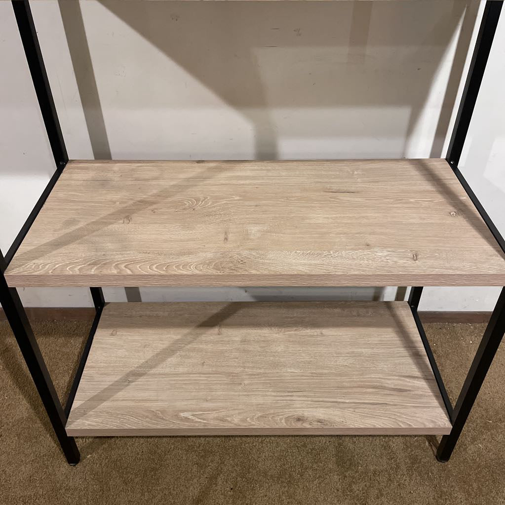 5 Tier Metal Frame Faux Wood Shelf C BOOKSHELVES
