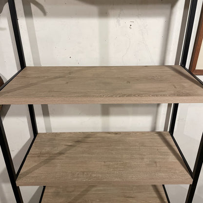 5 Tier Metal Frame Faux Wood Shelf C BOOKSHELVES