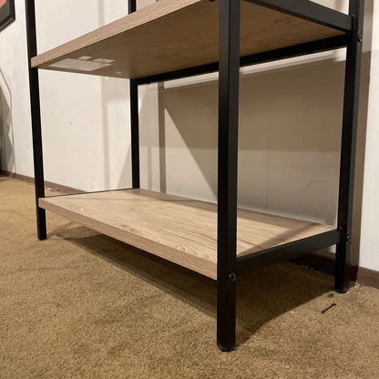 5 Tier Metal Frame Faux Wood Shelf C BOOKSHELVES