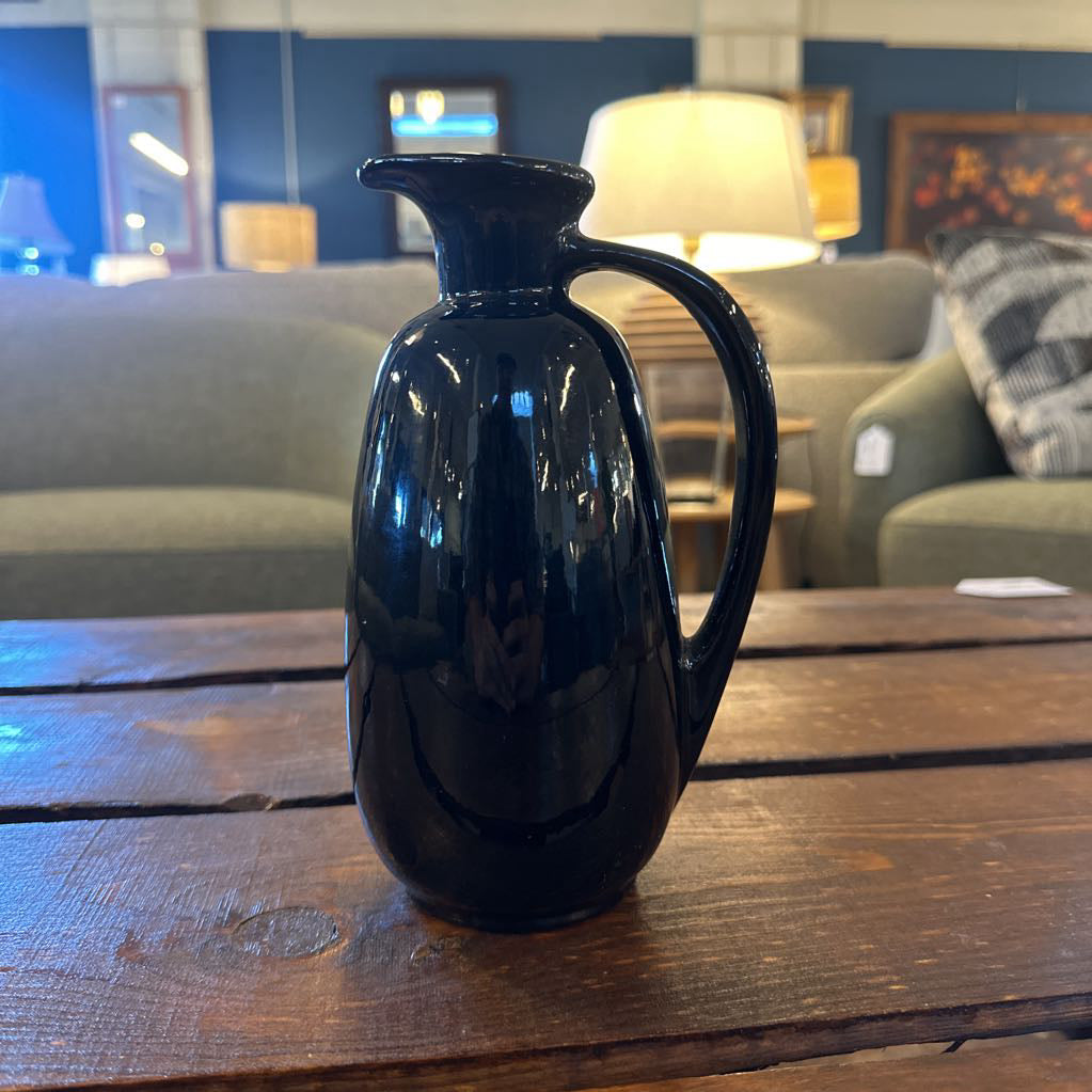 Sculptural Black Pitcher