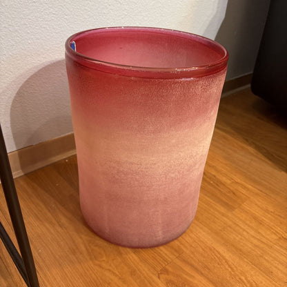 Frosted Glass Pink Vase