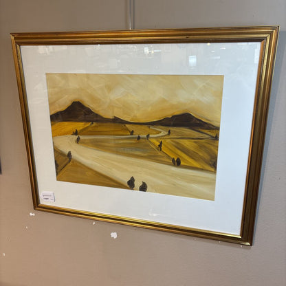 Hand Painted Abstract Desert