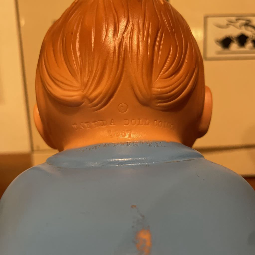 Creepy Blue Baby Vintage Toy
