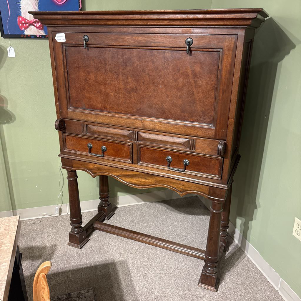 Vintage Solid Mahogany Bar Cabinet South Cone Trading CO