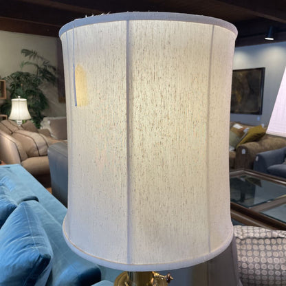 Stiffel Green Egg Base Brass Table Lamp