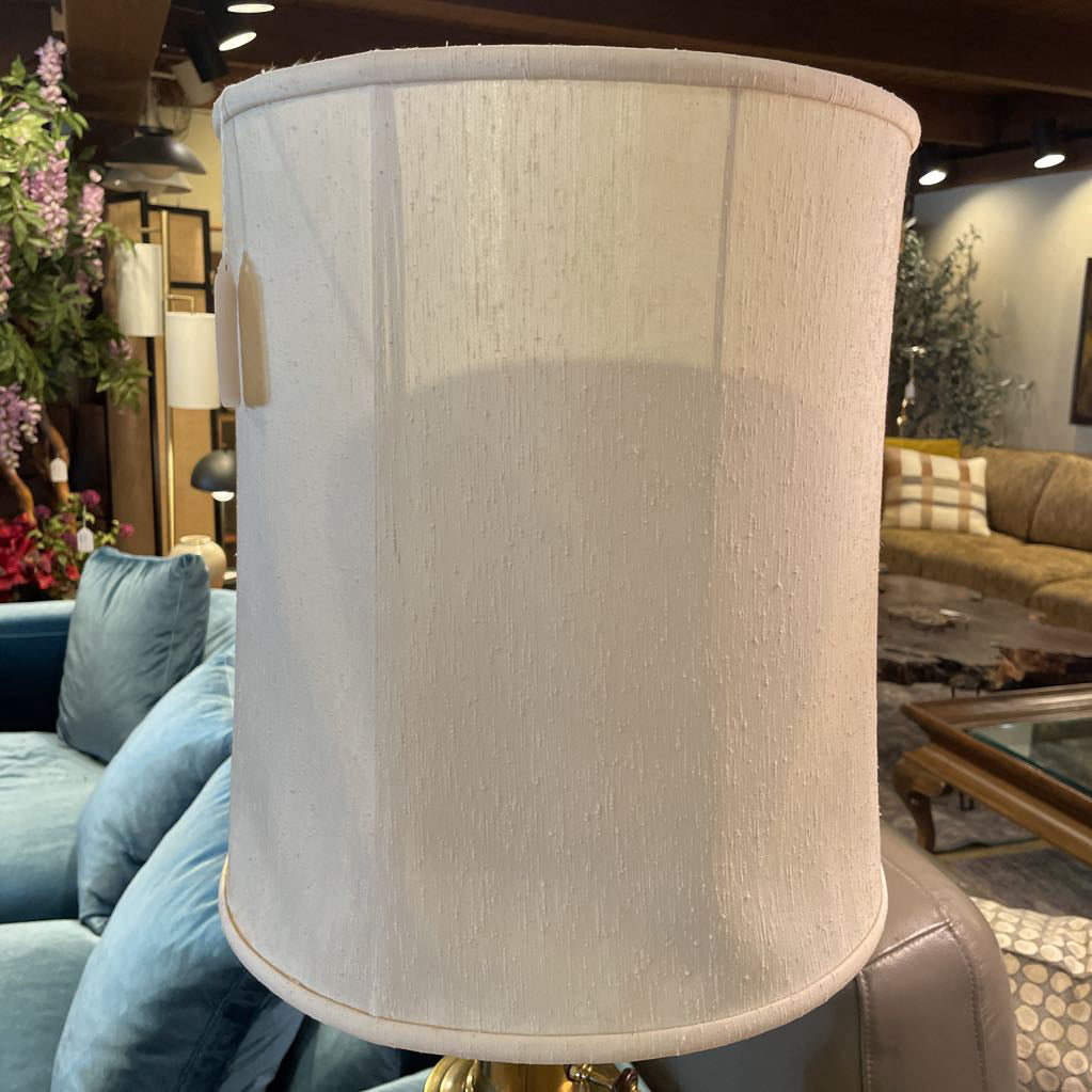 Stiffel Green Egg Base Brass Table Lamp