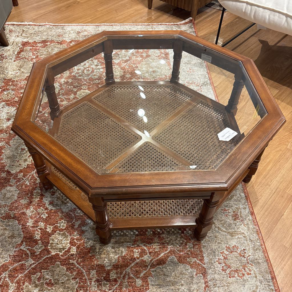Octagon Woven Base Coffee Table