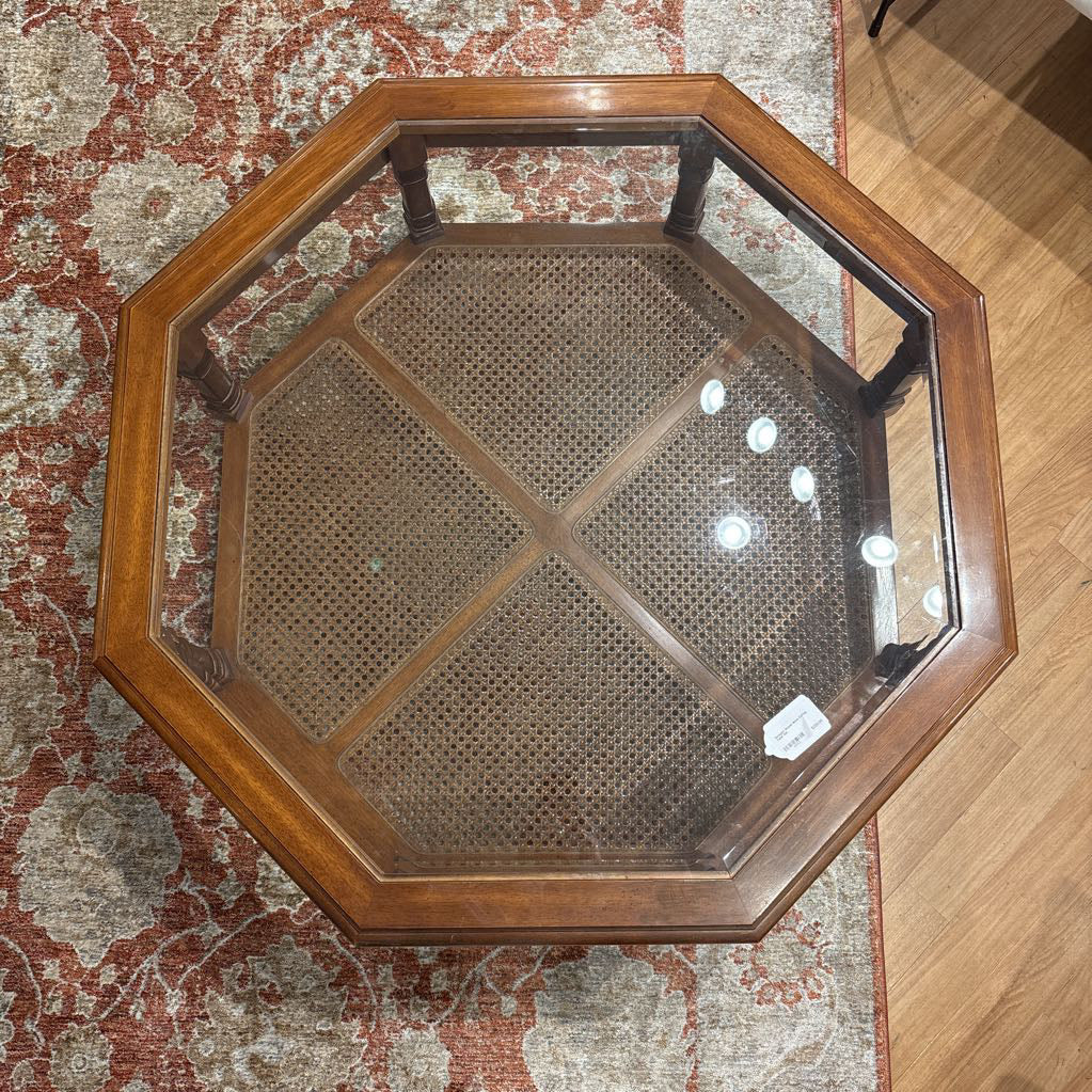 Octagon Woven Base Coffee Table
