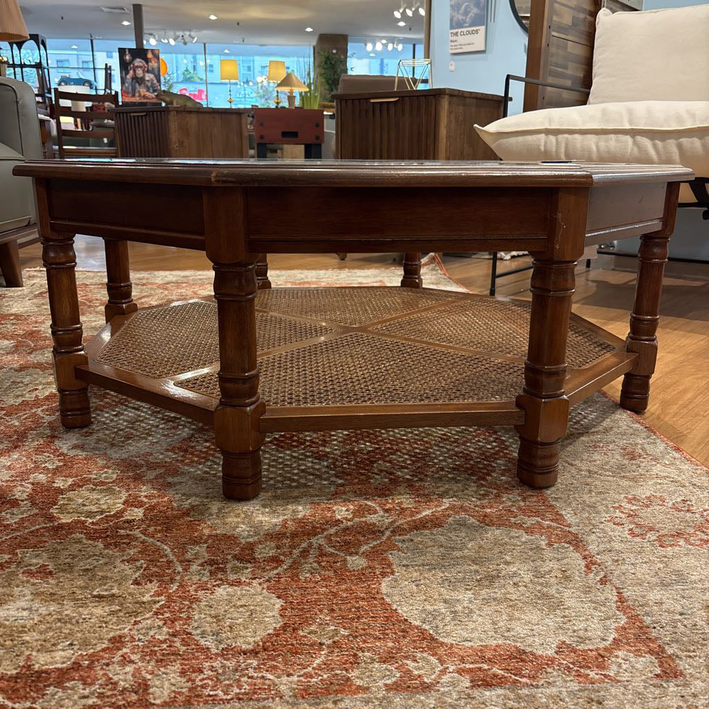 Octagon Woven Base Coffee Table