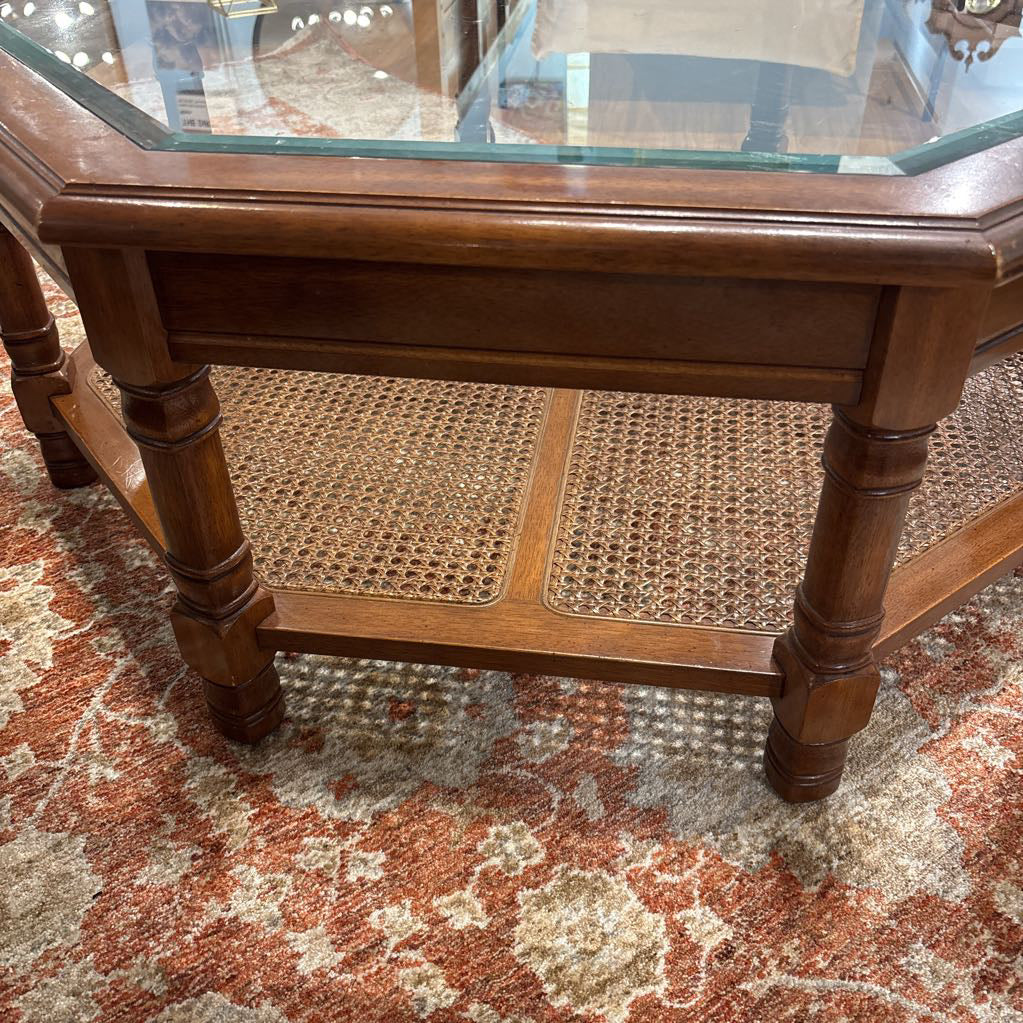 Octagon Woven Base Coffee Table