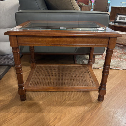 Solid Wood Woven Base Side Table