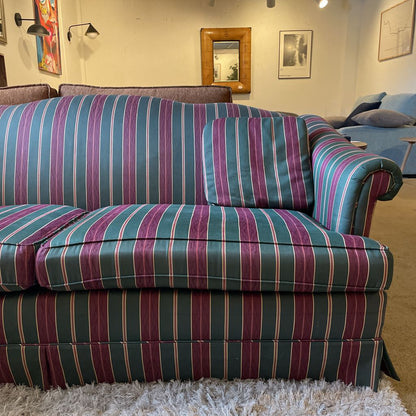 Thomasville Red & Green Striped Loveseat