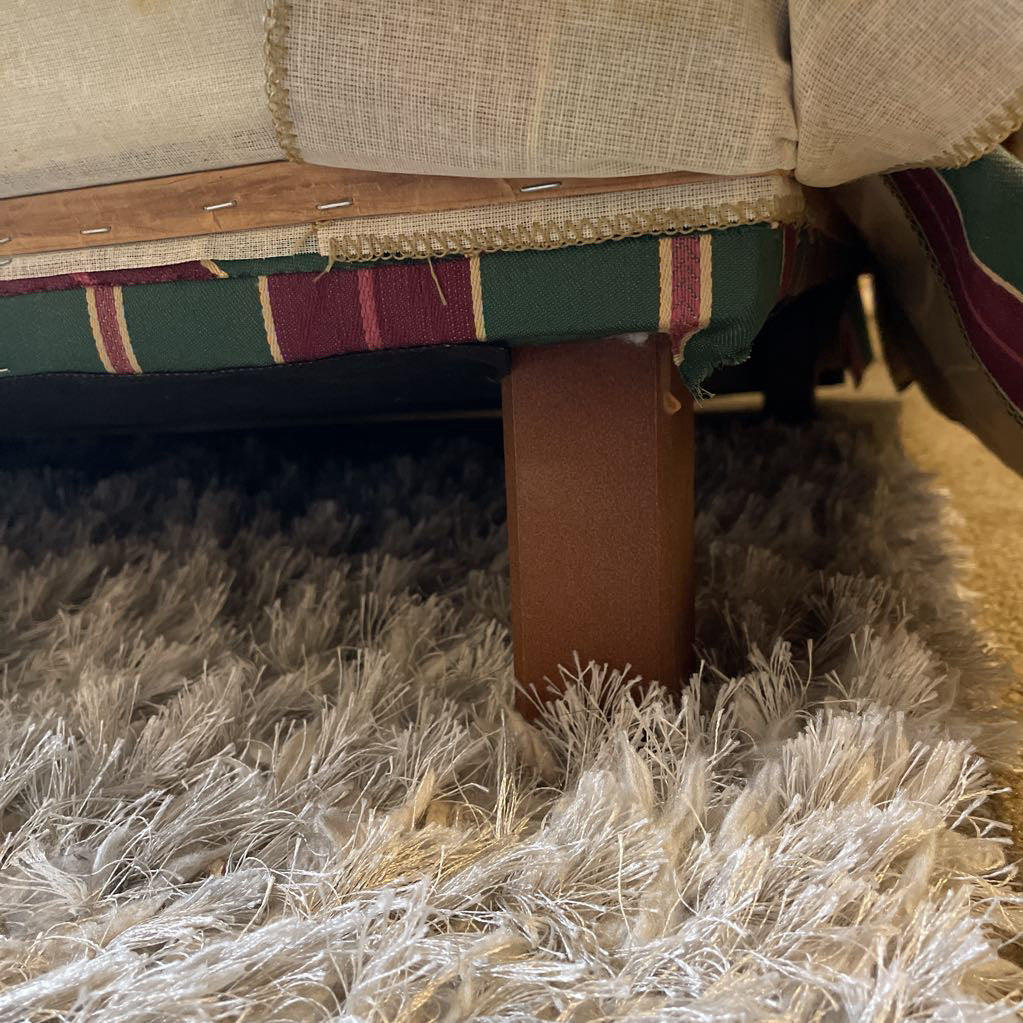 Thomasville Red & Green Striped Loveseat