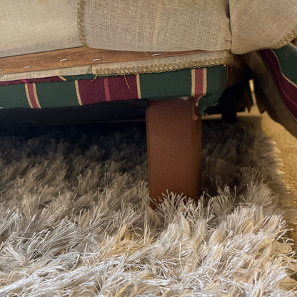 Thomasville Red & Green Striped Loveseat