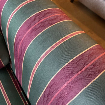 Thomasville Red & Green Striped Loveseat