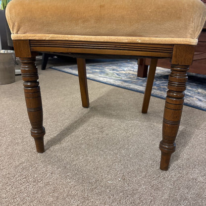 Vintage Cream Velvet & Wood Accent Chair