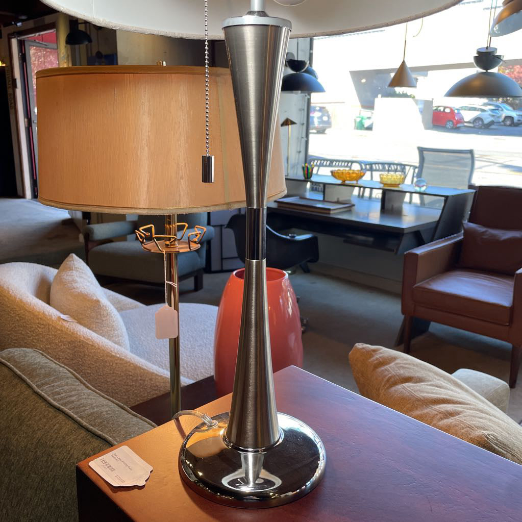 Silver Double Bulb Table Lamp
