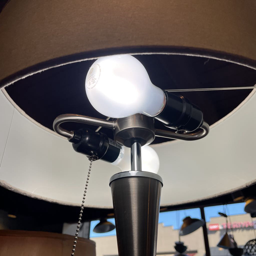 Silver Double Bulb Table Lamp