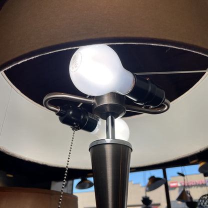 Silver Double Bulb Table Lamp