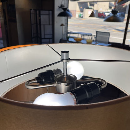 Silver Double Bulb Table Lamp