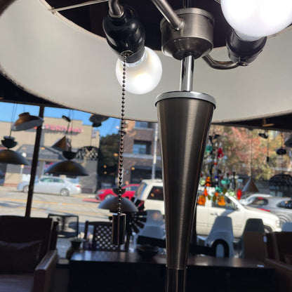 Silver Double Bulb Table Lamp
