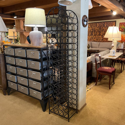 Arthur Umanoff Black Metal Tall Wine Bottle Rack