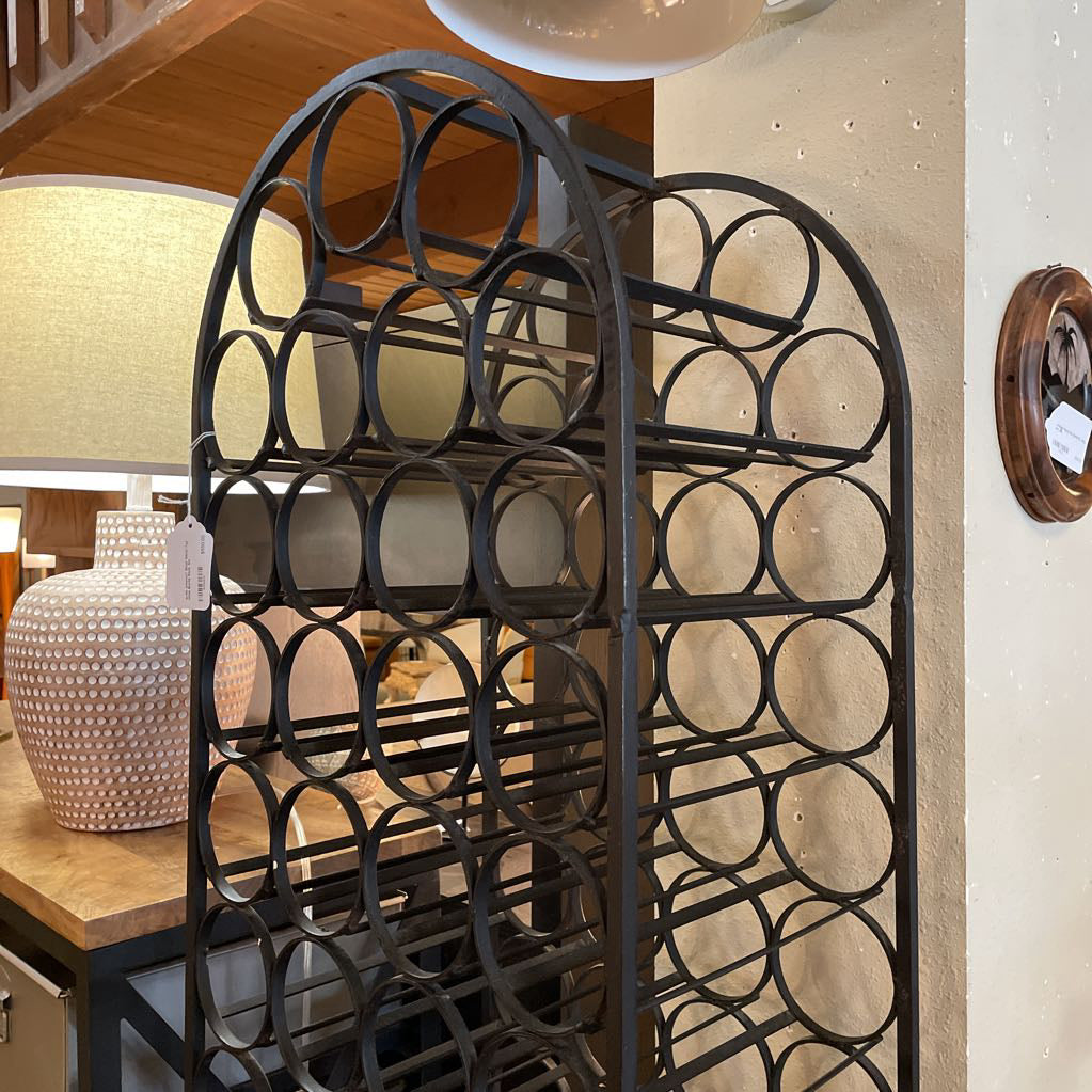 Arthur Umanoff Black Metal Tall Wine Bottle Rack
