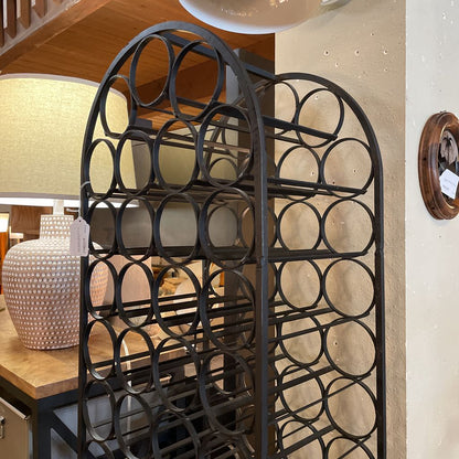 Arthur Umanoff Black Metal Tall Wine Bottle Rack